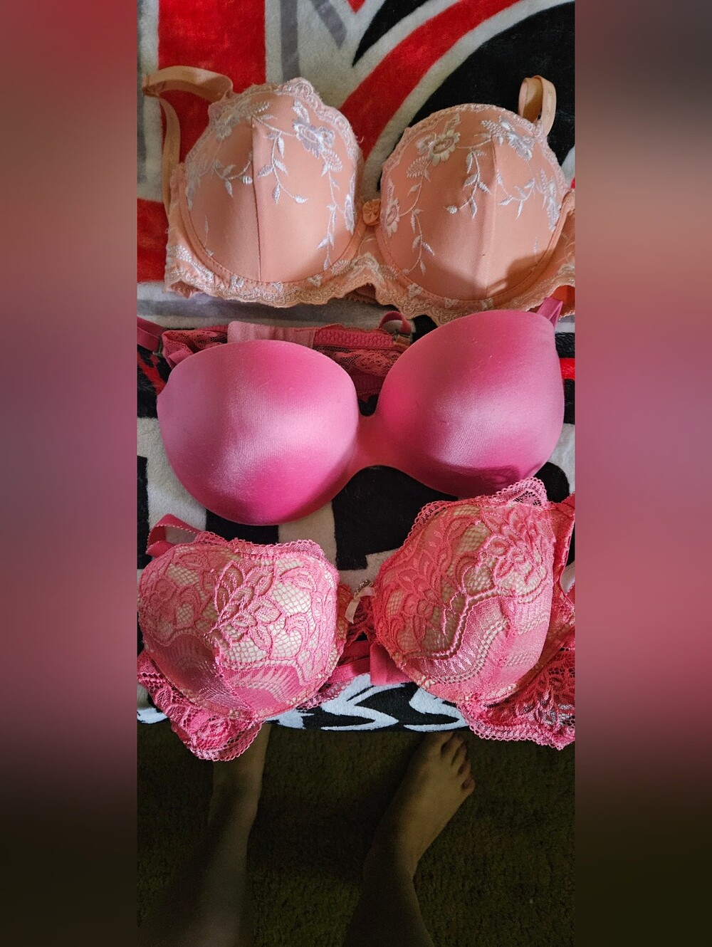 Pink Lace & Smooth Push-Up Bra Set - Women Intimates 34b